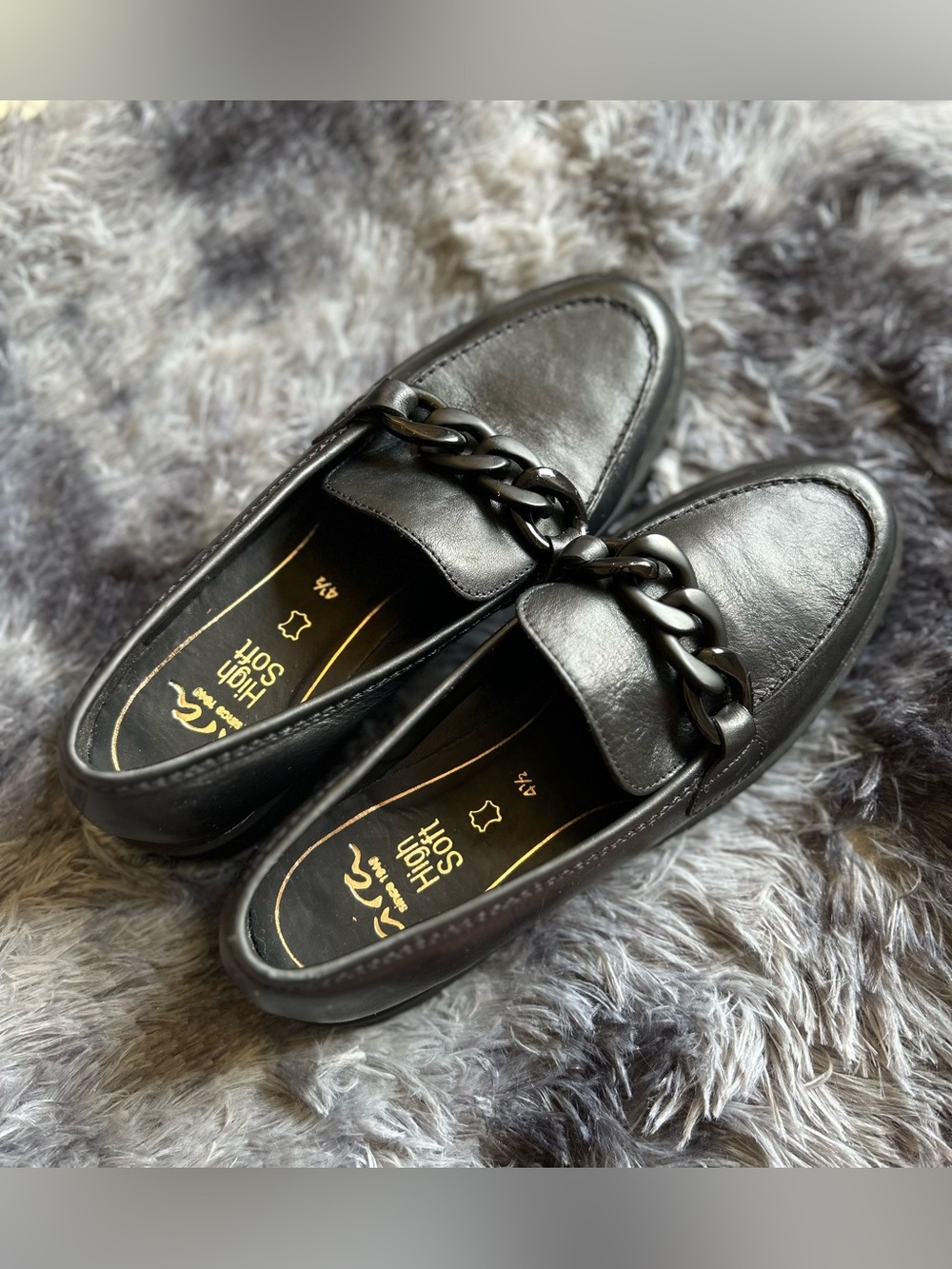 Ara Moccasins Kiana Black Leather with Chain High Soft